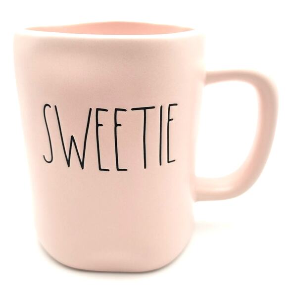 Valentines Day Rae Dunn SWEETIE by Magenta #216 Pink Coffee Tea Mug Black Letter - Picture 1 of 8
